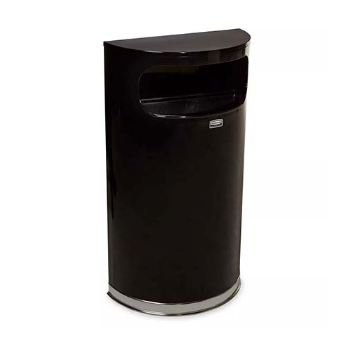 Cos de gunoi Half Round 45 L, inox/negru, Rubbermaid