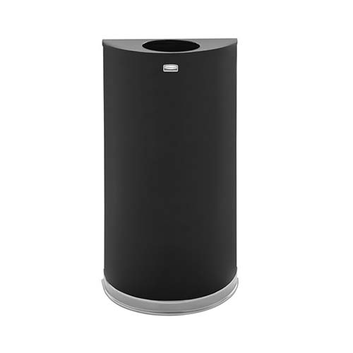 Cos de gunoi Half Round 45 L, inox/negru, Rubbermaid