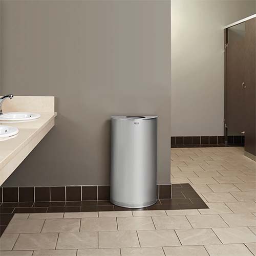 Cos de gunoi Half Round 45 L, inox/negru, Rubbermaid