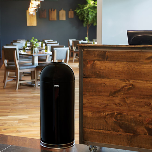 Cos de gunoi Round Top 45 L, negru lucios, Rubbermaid