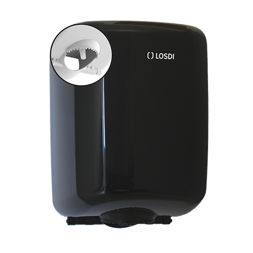 Dispenser prosoape de maini rola cu derulare centrala ABS, Losdi, alb negru 
