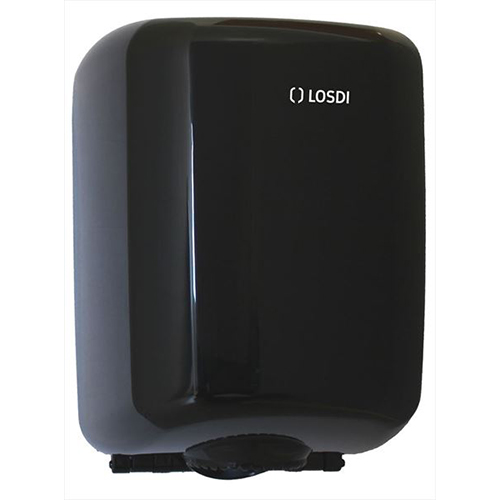 Dispenser prosoape de maini rola cu derulare centrala ABS, Losdi, alb negru 