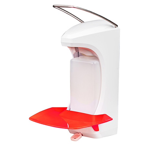 Dispenser sapun lichid / dezinfectant RX 5 M cu tavita 500 ml, plastic - Ophardt, alb rosu 