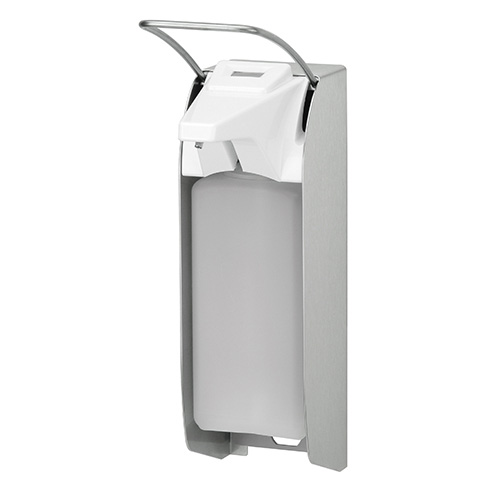 Dispenser sapun lichid / dezinfectant Ingo-Man cu levier si afisaj, 1000 ml, aluminiu - OpHardt