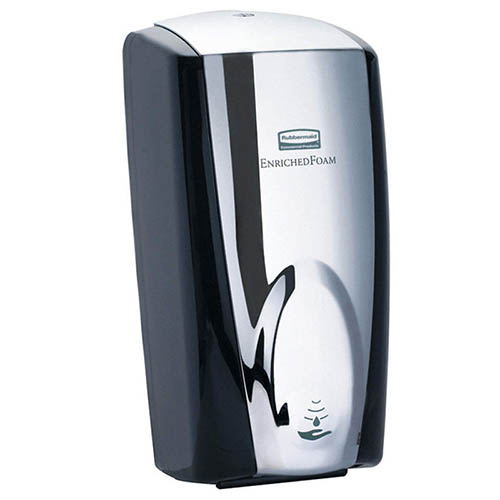 Dispenser sapun spuma AutoFoam cu senzor, 1100 ml/gri, Rubbermaid, alb-gri negru-cromat 