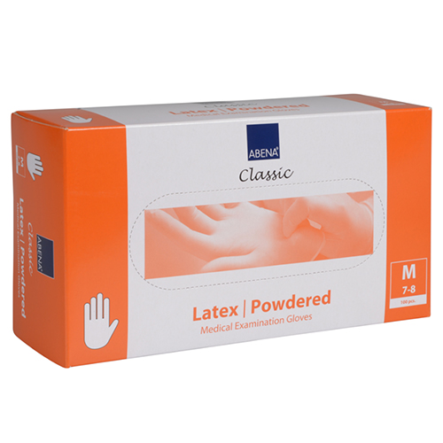 Manusi din latex pudrate alb, Abena