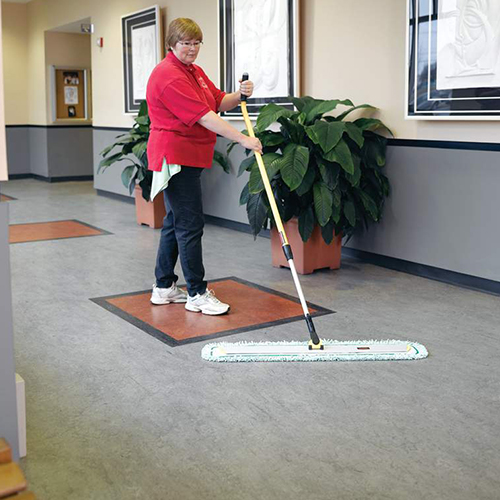 Mop Hygen microfibra praf 120 cm, verde, Rubbermaid