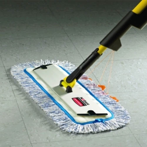 Mop plat Hygen microfibra cu franjuri/umed 40 cm, albastru, Rubbermaid