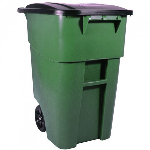Pubela Brute mobila cu capac 189.3 L Rubbermaid, gri verde 
