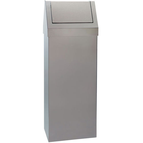 Cos de gunoi cu capac batant 50 L inox AISI 304, satinat, Medial International