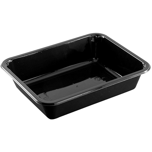 Caserola meniu termosudabila, 1 compatiment 1410 ml, negru, Abena