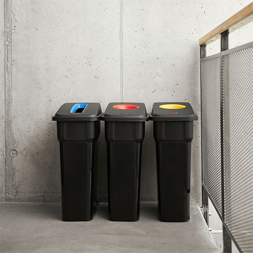 Container mare colectare selectiva deseuri Selecto 70L, Rothopro, negru
