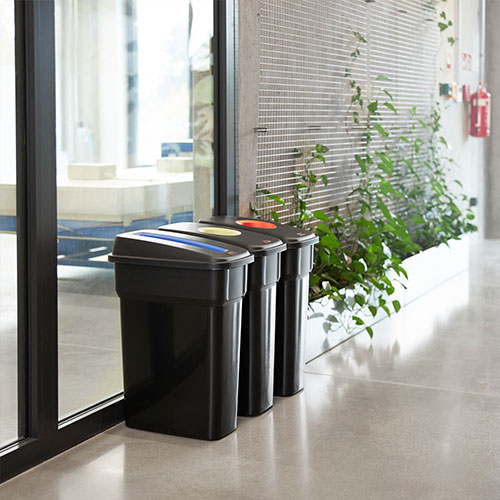 Container mediu colectare selectiva deseuri Selecto 55L, Rothopro, negru