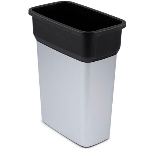 Cos colectare deseuri antiamprenta Geo 55L, gri metalic, Rothopro