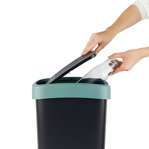 Cos gunoi cu capac batant Twist 25L, Rothopro, gri