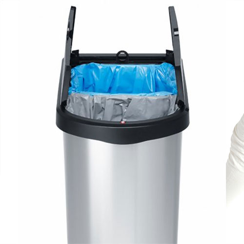 Cos gunoi duo cu pedala Paso 50L, gri metalic, Rothopro