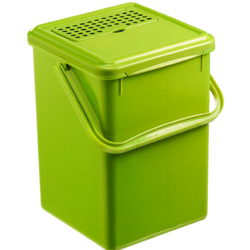 Cos gunoi menajer/organic cu filtru impotriva mirosului Bio 9,7L, verde, Rothopro