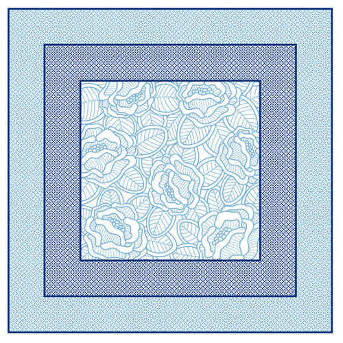 Fata de masa din airlaid 100 x 100 cm, Bouquet, Fato albastru 