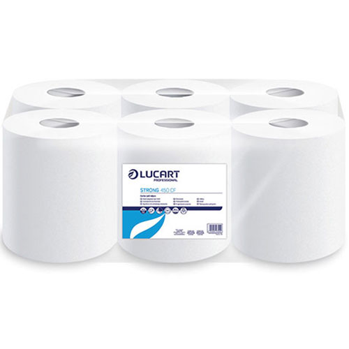 Lavete din hartie pe rola cu derulare centrala, Strong 450 CF, Lucart