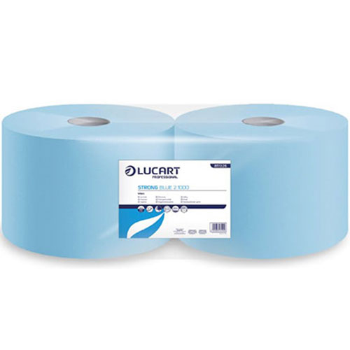 Lavete din hartie pe rola cu derulare centrala, Strong Blue 2.1000, Lucart