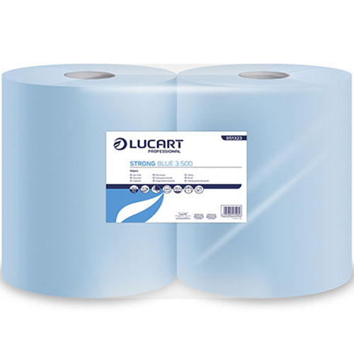 Lavete din hartie pe rola cu derulare centrala, Strong Blue 3.500, Lucart