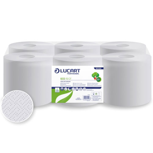 Lavete din hartie, rola cu derulare centrala mare Eco 19 CF, Lucart