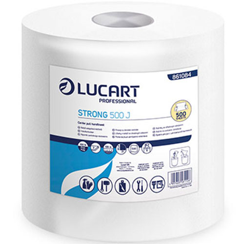 Lavete din hartie, rola cu derulare centrala mare, Strong 500 J, Lucart