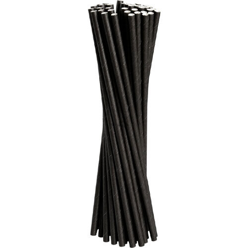 Paie biodegradabile carton Abena Gastro 25 cm, Ø 8 mm (100 buc/set), negru, Abena