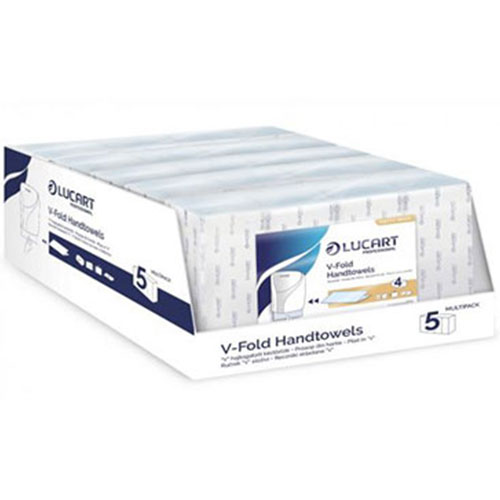 Prosoape de maini din hartie, pliate in V, Blue V4, Lucart