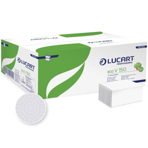 Prosoape de maini din hartie, pliate in V, Eco V150, Lucart