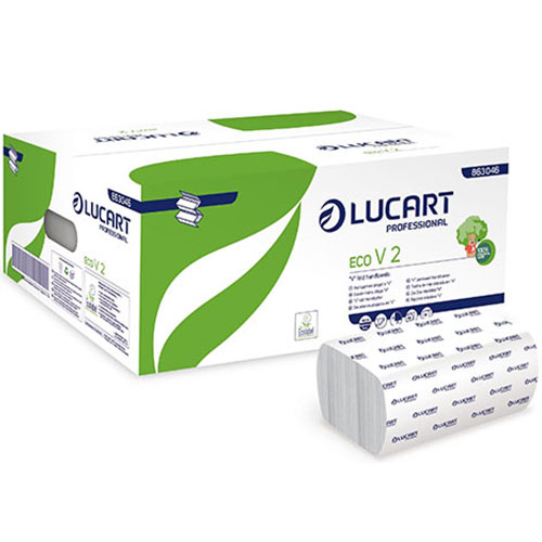 Prosoape de maini din hartie, pliate in V, Eco V2, Lucart