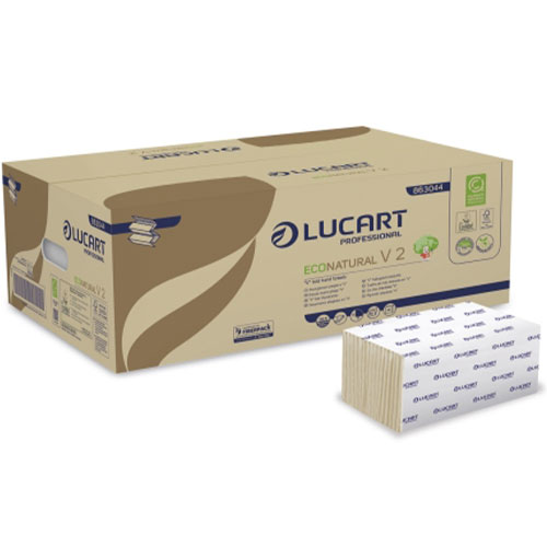 Prosoape de maini din hartie, pliate in V, EcoNatural V2, Lucart