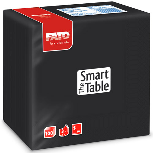 Servetele 40x40 cm 3 straturi, Smart Table, Fato negru 