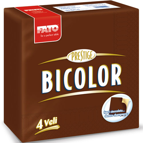 Servetele 40x40 cm 4 straturi, Bicolor, Fato maro-inchis-galben-sampanie 