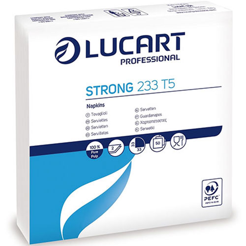Servetele de masa 33x33 cm, Strong 233 T5, alb, Lucart