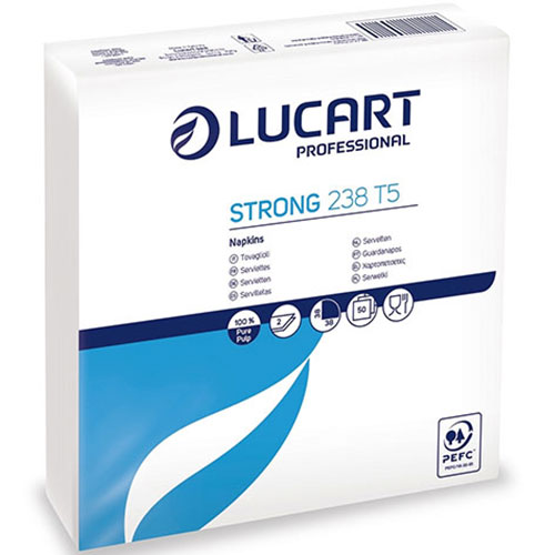 Servetele de masa 38x38 cm, Strong 238 T5, alb, Lucart