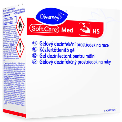 Soft Care MED H5 - Gel dezinfectant pentru maini pe baza de alcool, 800 ml, Diversey