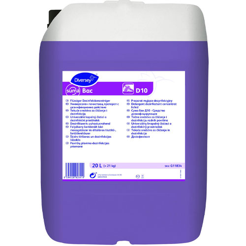 Suma Bac D10 - Dezinfectant lichid pe baza de saruri cuaternare, 20L, Diversey