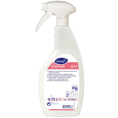 Suma Inox D7.1 - Soluţie pentru lustruirea suprafeţelor de oţel inoxidabil, 0.75L, Diversey