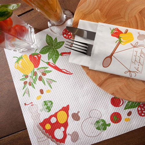 Suport tacamuri cu servetel, 38 x 38 cm, Pizza Chef, Fato
