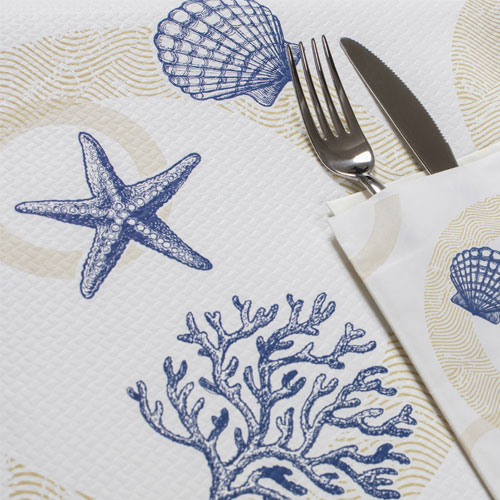 Suport tacamuri cu servetel, 38 x 38 cm, Sea Shell, Fato