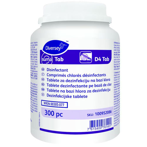 Tablete dezinfectare suprafete Diversey Suma Tab D4, Diversey