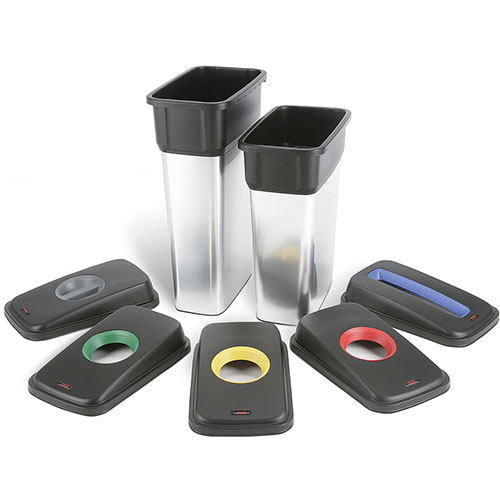 Cos colectare deseuri antiamprenta Geo 55L, gri metalic, Rothopro