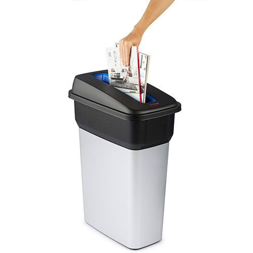 Cos colectare deseuri antiamprenta Geo 70L, gri metalic, Rothopro