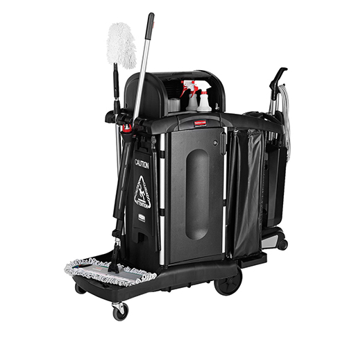 Semn avertizare multilingv 2 fete, negru, Rubbermaid