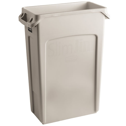 Container Slim Jim cu canale de ventilare 87 L, Rubbermaid bej 