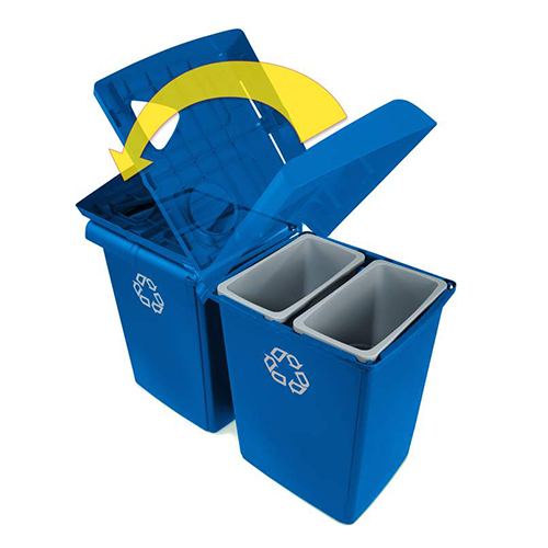 Statie reciclare deseuri Glutton 348 L, albastra, Rubbermaid