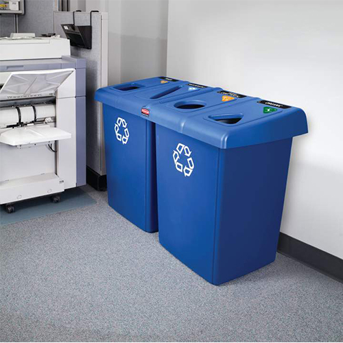 Statie reciclare deseuri Glutton 348 L, albastra, Rubbermaid