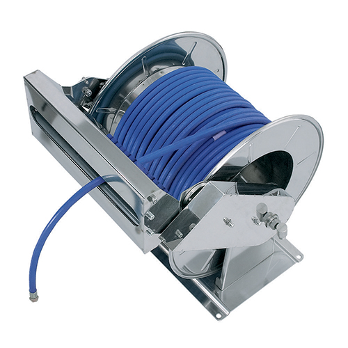 Tambur retractabil din inox pentru furtun 50 m, AV6000 SP, Ramex
