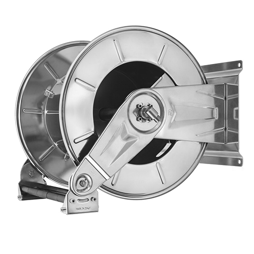 Tambur retractabil din inox pentru furtun 100 m, HR6300 BK, Ramex